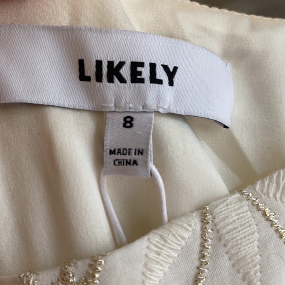 Likely Mayella dress in cream and gold size 8 NWT - Picture 6 of 8